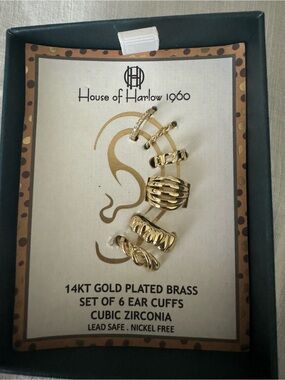 House of Harlow 1960 Gold Ear Cuff Set - Gold. Brand new
